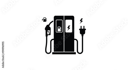 Comparison of traditional gasoline and electric vehicle fueling methods shown
