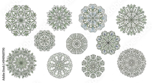 Collection of spherical flower arrangements in a visually appealing display.