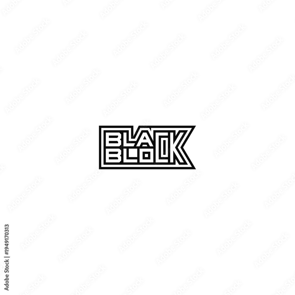 Obraz premium Black Block text, logotype design.