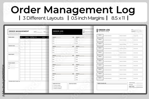 Order management log vector template for small business sales and fulfillment.