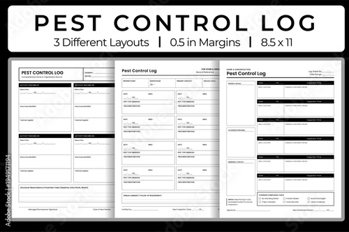 Professional pest control log vector for maintenance tracking and inspection records.