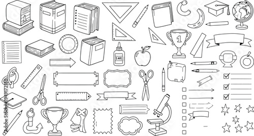 A collection of various objects isolated on transparent background