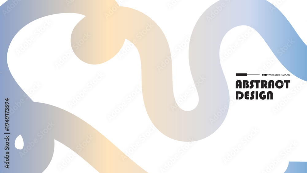 Fototapeta premium Abstract Color Line Shapes Pattern on white Background. Wave Shapes with blue Gradient. 
