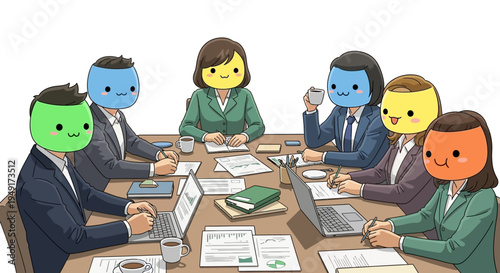 Corporate Team Leveraging Digital Identities and Emoji Personas for Modern Creative Agency Collaboration