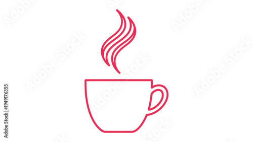 Cup of Warmth: A minimalistic outline of a steaming cup, evoking the simple pleasure of a warm beverage, ready to offer a moment of cozy respite.