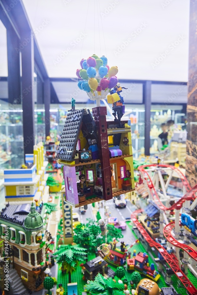 Obraz premium Moscow, Russia. - June 23, 2025: Lego construction kit, old models. Collection of the famous toy series