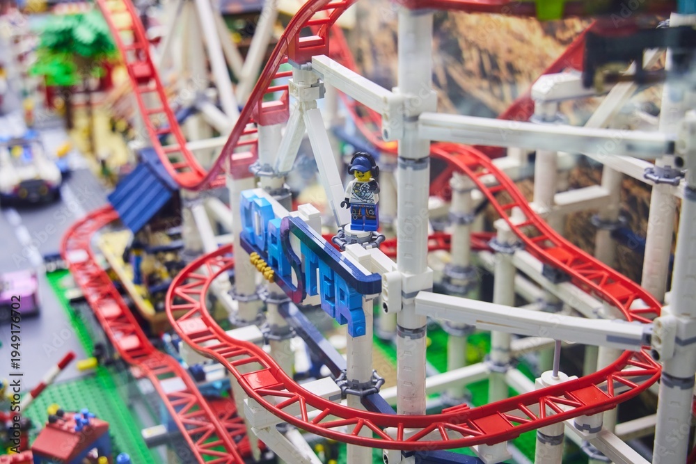 Naklejka premium Moscow, Russia. - June 23, 2025: Lego construction kit, old models. Collection of the famous toy series