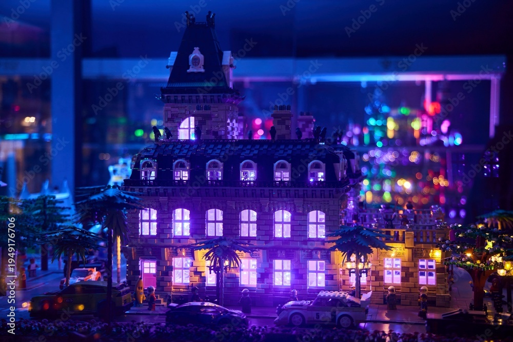 Obraz premium Moscow, Russia. - June 23, 2025: Lego construction kit, old models. Collection of the famous toy series