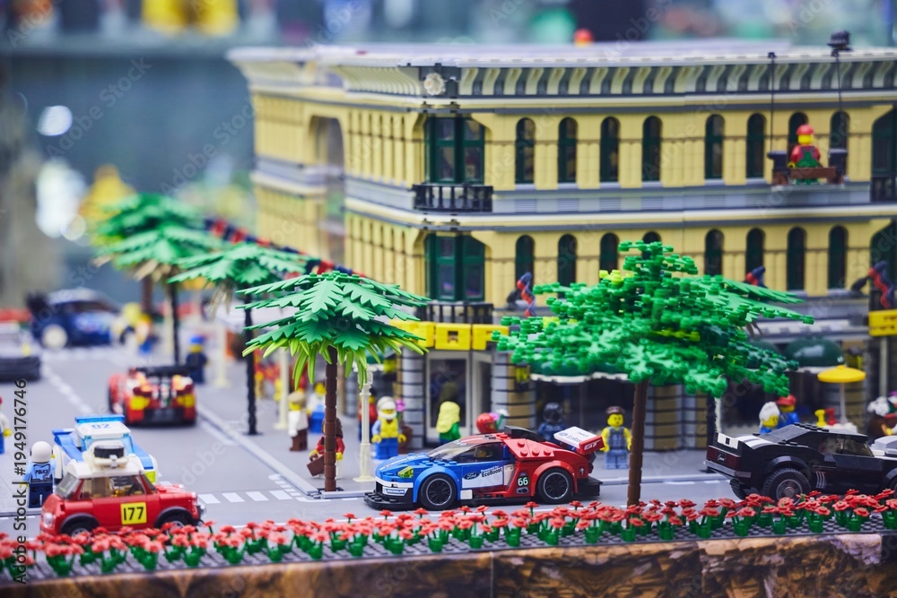 Naklejka premium Moscow, Russia. - June 23, 2025: Lego construction kit, old models. Collection of the famous toy series