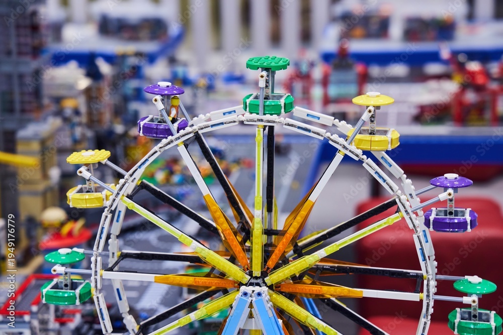 Naklejka premium Moscow, Russia. - June 23, 2025: Lego construction kit, old models. Collection of the famous toy series