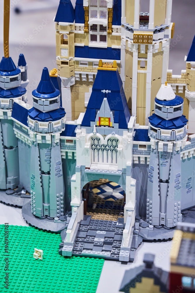 Obraz premium Moscow, Russia. - June 23, 2025: Lego construction kit, old models. Collection of the famous toy series