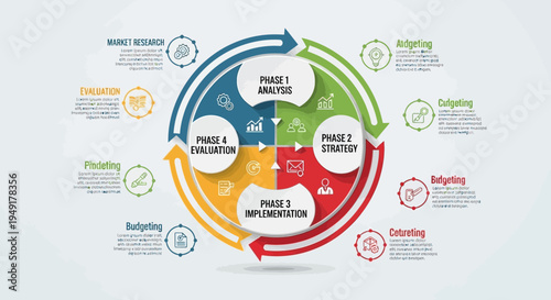 Business Project Management Cycle Phases Analysis Strategy Implementation Evaluation.