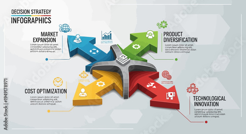 Decision Strategy Infographics with Four Arrows.
