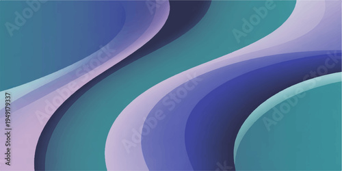Abstract colorful blue background with smooth flowing waves and futuristic gradient curves creating a soft motion pattern vector illustration