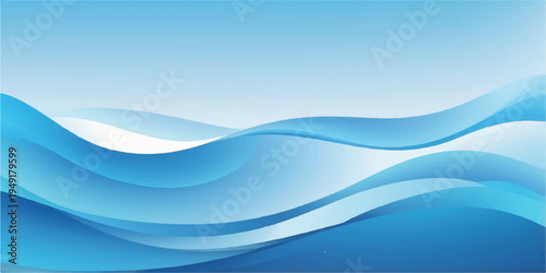 Abstract Blue Waves: Serene fluid design featuring smooth, undulating waves in gradient shades of blue, ideal for evoking a sense of calm and movement. 