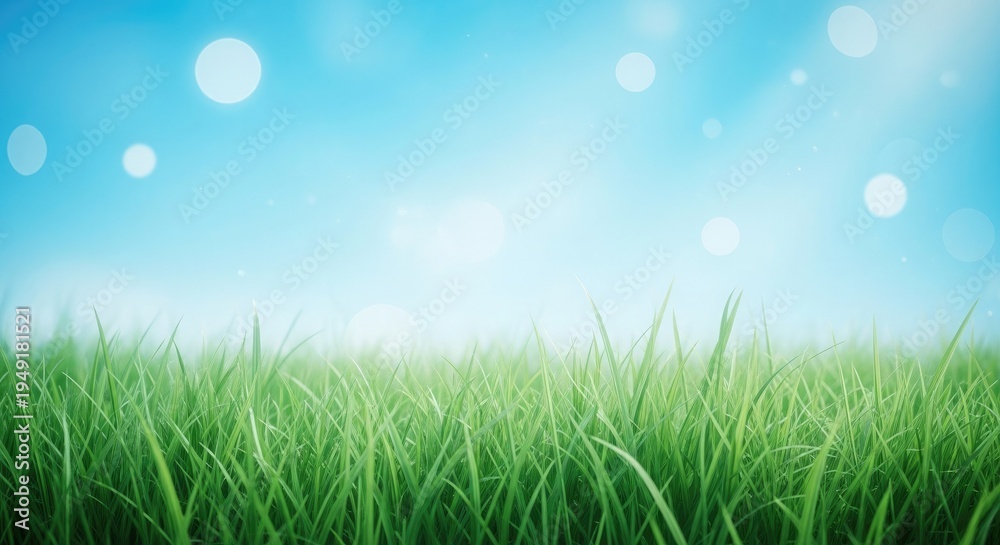 Fototapeta premium Celebrating world environment day with a lush green landscape and clear blue sky
