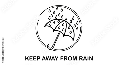 Keep Away From Rain Symbol Illustration.