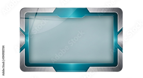 Billede på lærred Futuristic rectangular frame with blue and silver accents