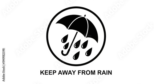 Keep Away From Rain Symbol Icon Illustration.