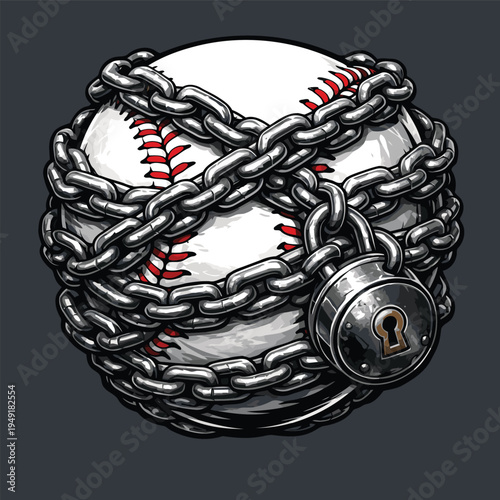 Adobe unique flat vector image of a baseball ballArtwork