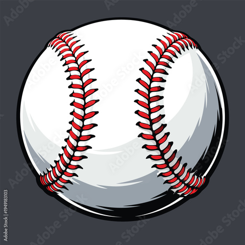 Adobe unique flat vector image of a baseball ballArtwork