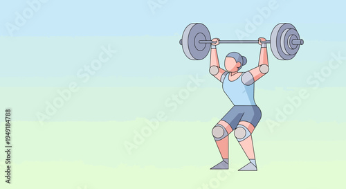 Strong female athlete performing an overhead weightlifting movement.