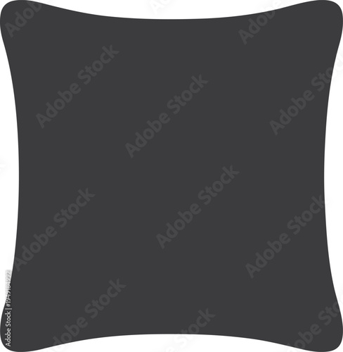 Square Sofa Cushion Pillow Silhouette Icon Home Comfort Decoration Vector