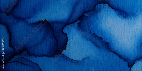 An abstract blue paint texture background featuring a 3d paper torn shape of a national country map silhouette with silver borders in a vector cartography illustration design