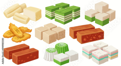 Delicious Desserts  Sweets, Vector Illustration
