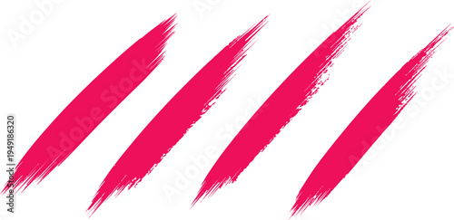 Vibrant pink grunge brush strokes for artistic expression and design