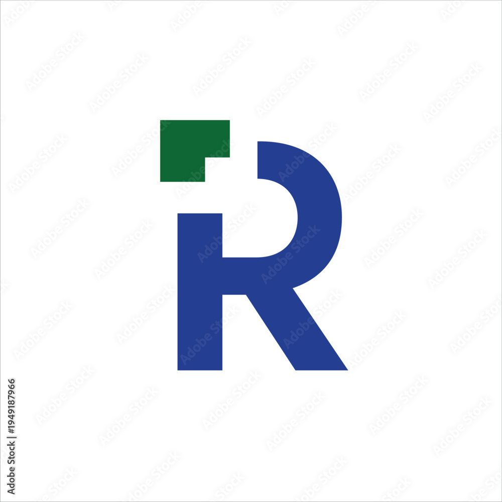 Fototapeta premium Modern Letter R Logo with Abstract Green Accent Minimal Corporate Branding Design