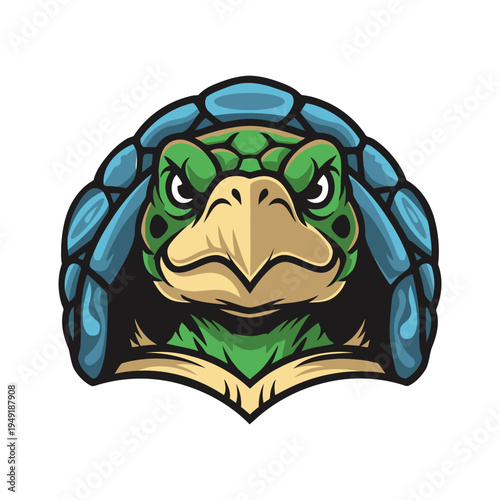 Angry Turtle Mascot Logo Vector Illustration