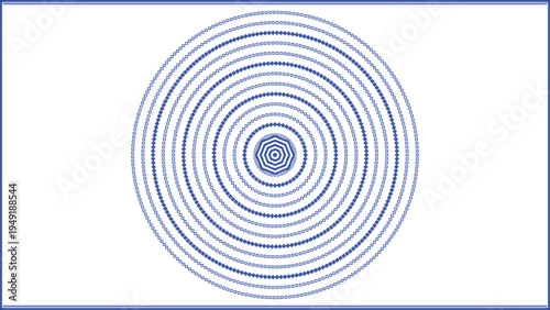 Abstract blue concentric circles vector background design element for modern digital art, technology, sound waves, target, or ripple effect concepts