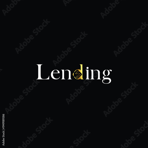Minimalist Lending Finance Concept with Golden Coin Typography on Black Background