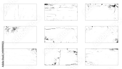 Abstract grunge texture vector design. Set of Black and white grunge. Distress overlay texture. Surface dust and rough dirty wall background
