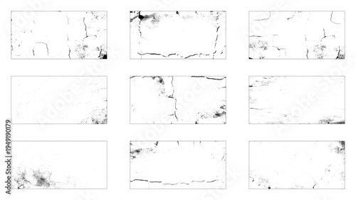 set collection of nine highly detailed grunge texture.