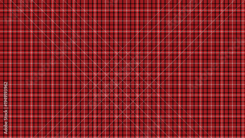 Vibrant red plaid pattern vector background with subtle diagonal lines, creating a modern tartan textile texture for fashion, festive, and graphic design projects