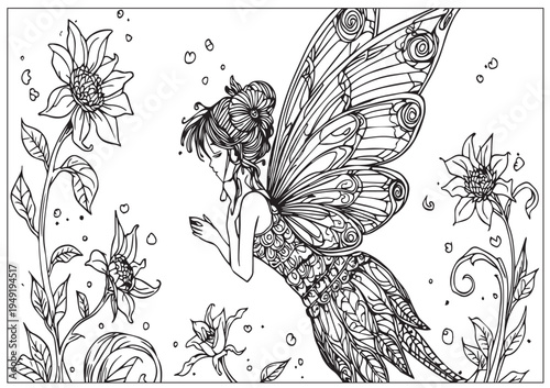 Graceful Woodland Sprite with Long Flowing Tresses