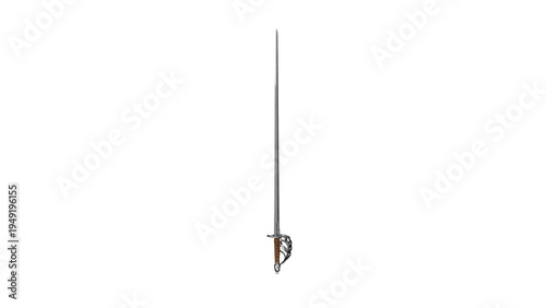 Foto Cavalry sword design in 3D style showing blade and hilt