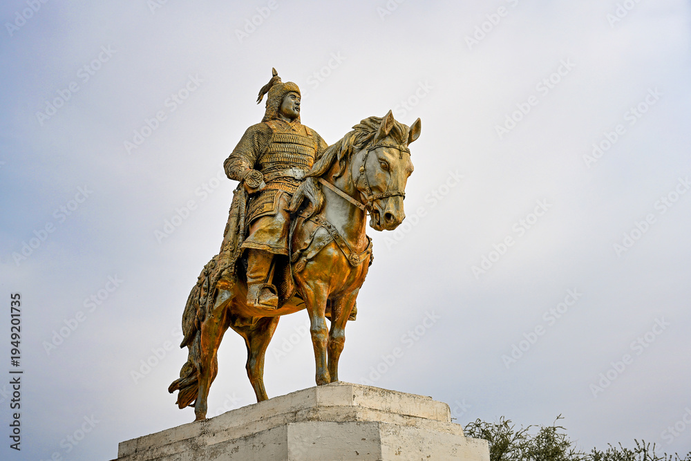 Obraz premium Monument to Ubashi Khan warrior in Elista, Kalmykia Republic of Russia