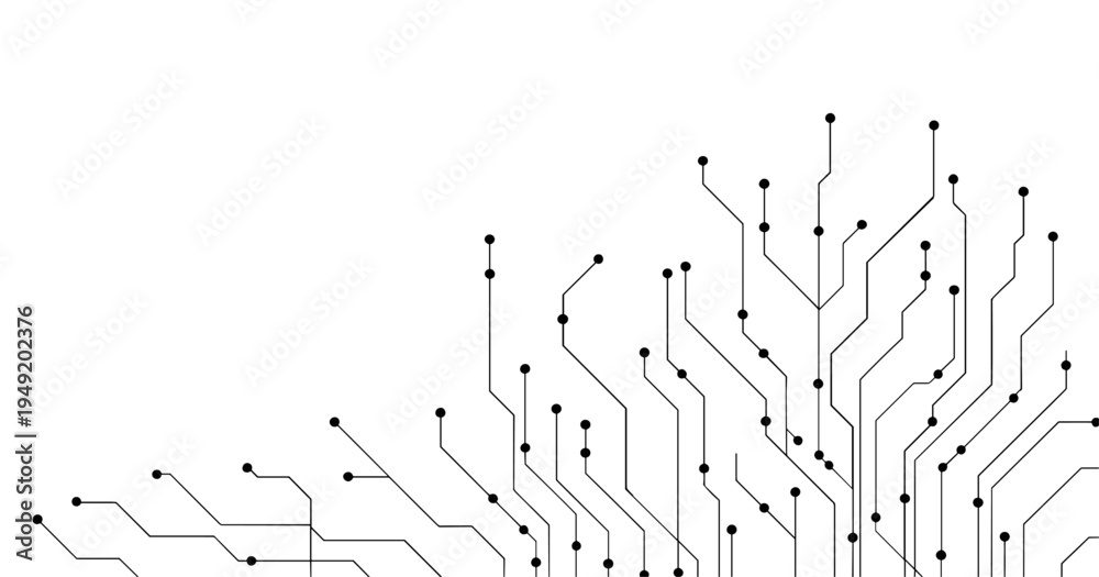 Obraz premium Abstract technology circuit diagram on white background.High tech circuit board connection system.Vector abstract technology on white background.