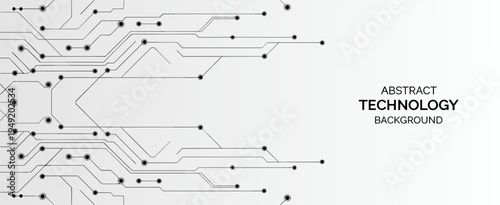 Grey white Abstract technology background, Hi tech digital connect, communication, high technology concept, science background