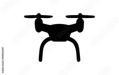 Drone quadcopter silhouette icon symbol on white background