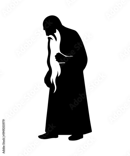 Chinese elder philosopher laozi taoism silhouette