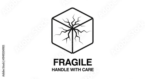 Fragile Handle With Care Shipping Symbol Icon.