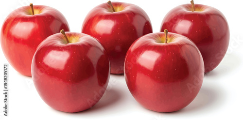 Red Apples on White Background