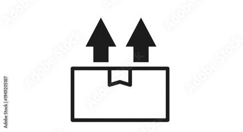Upward arrow symbol on a box icon.