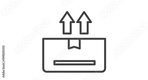 Package box with upward arrows icon.