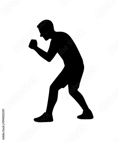 Simple abstract boxer fighter silhouette