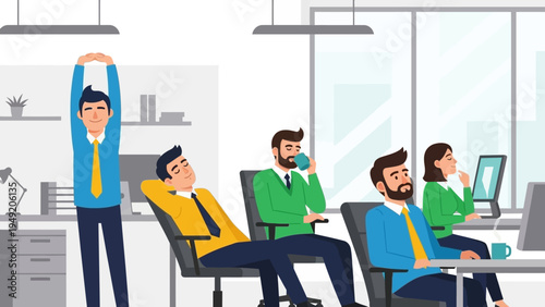 Office Workers in Various Poses and Attire.